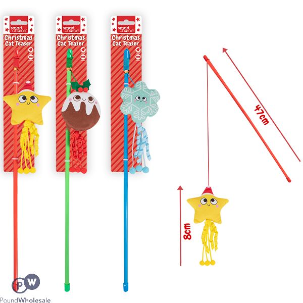 Smart Choice Christmas Catnip Cat Teaser 47cm Assorted