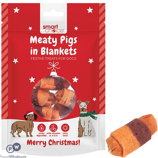 Smart Choice Christmas Meaty Pigs In Blankets Dog Treats 8 Pack 100g