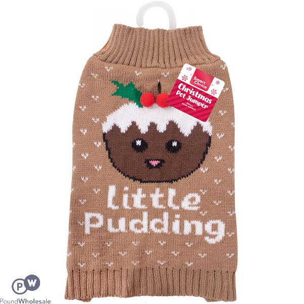 Smart Choice Christmas Little Pudding Festive Dog Jumper Small 30cm