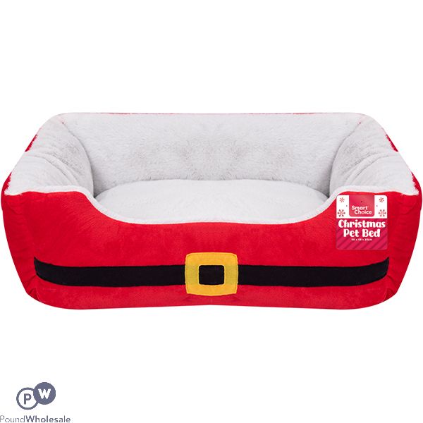 Smart Choice Christmas Santa Festive Pet Bed Medium 58cm X 48cm X 20cm