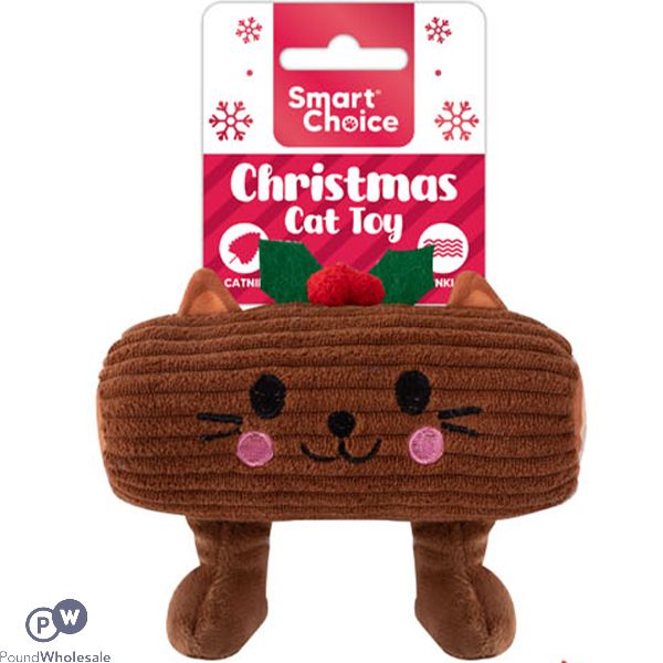 Smart Choice Christmas Catnip Crinkle Yule Log Cat Toy 14cm