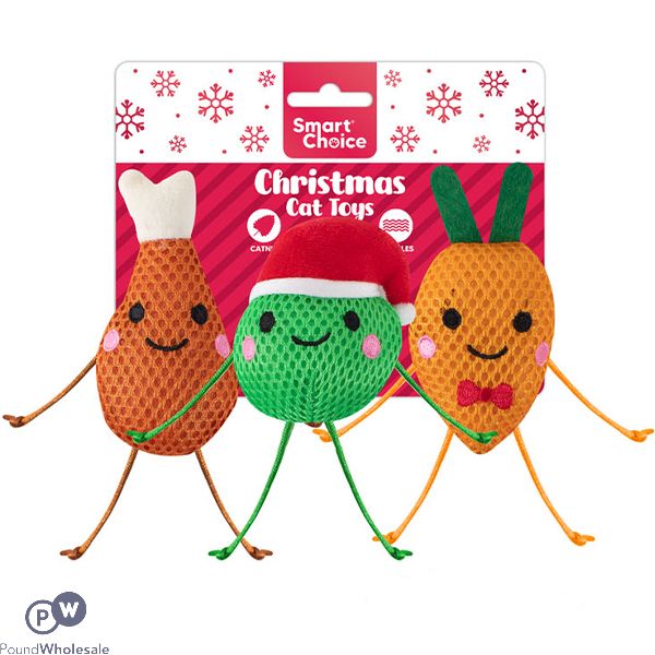 Smart Choice Christmas Dinner Catnip Cat Toy 3 Pack