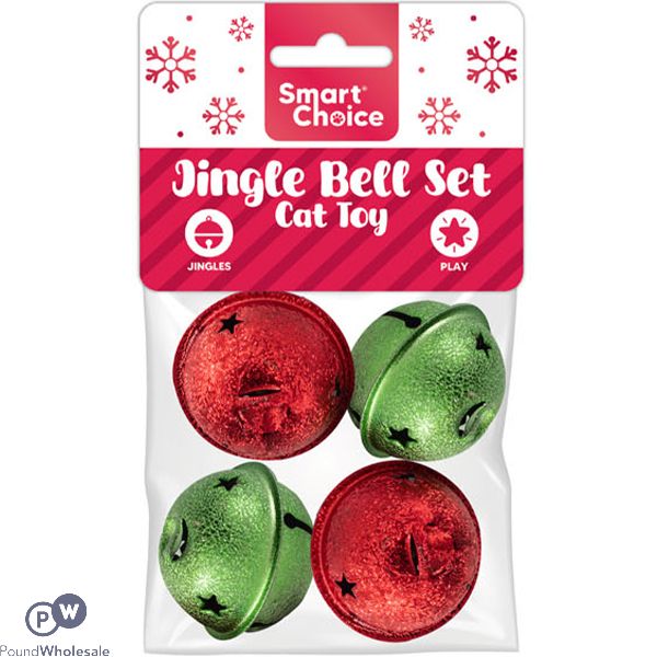 Smart Choice Christmas Jingle Bell Cat Toys 4 Pack