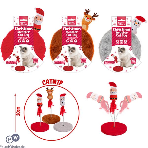 Smart Choice Christmas Catnip Festive Swatter Cat Toy Assorted 20cm