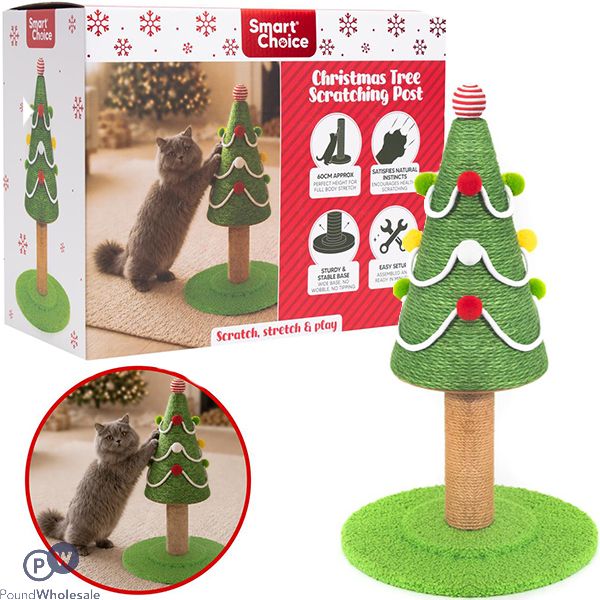 Smart Choice Christmas Tree Sisal Scratching Post Cat Toy 60cm