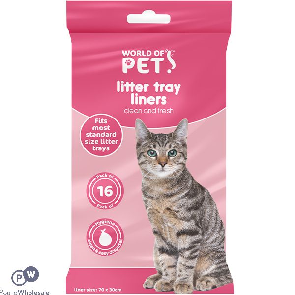 World Of Pets Cat Litter Liners 30 X 70cm 16 Pack