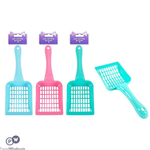 WORLD OF PETS CAT LITTER SCOOP 3 ASSORTED COLOURS