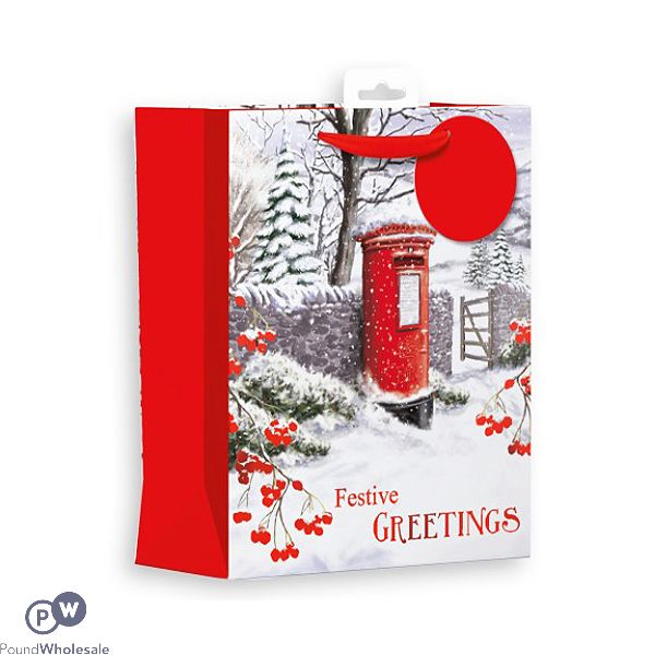 Giftmaker Christmas Post Box Gift Bag Medium