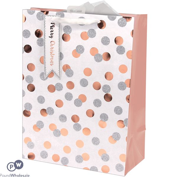 Giftmaker Metallic Spots Christmas Gift Bag Xl