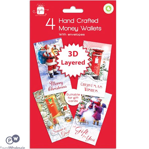 Giftmaker Traditional Hand-crafted Money Wallets Assorted 4 Pack