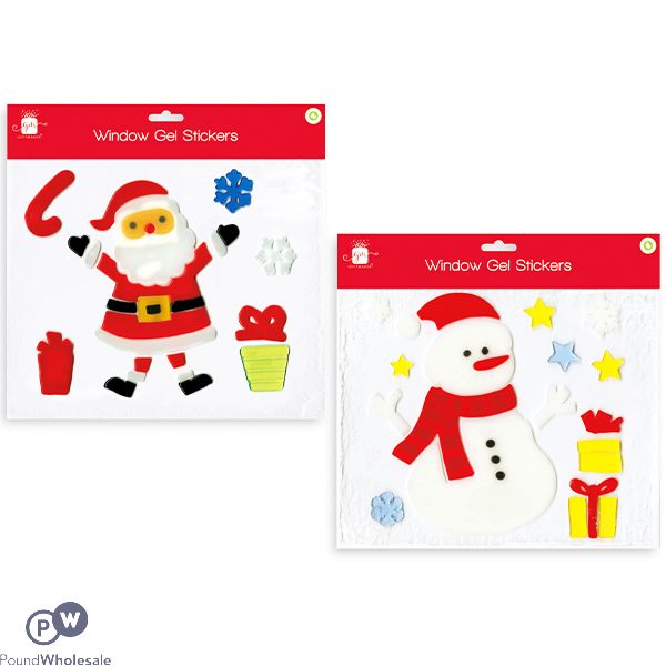 Giftmaker Christmas Window Gel Stickers Assorted