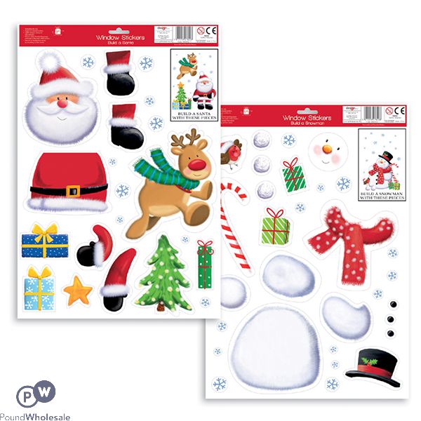 Giftmaker Build A Santa & Snowman Window Stickers