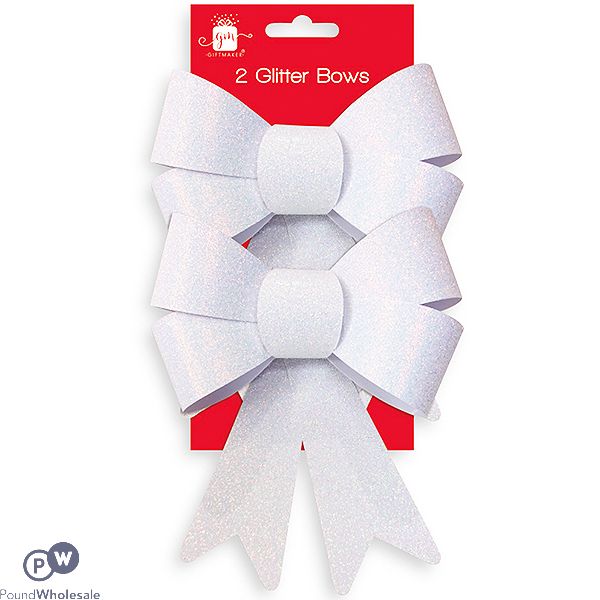 Giftmaker Iridescent Glitter Bows 2 Pack