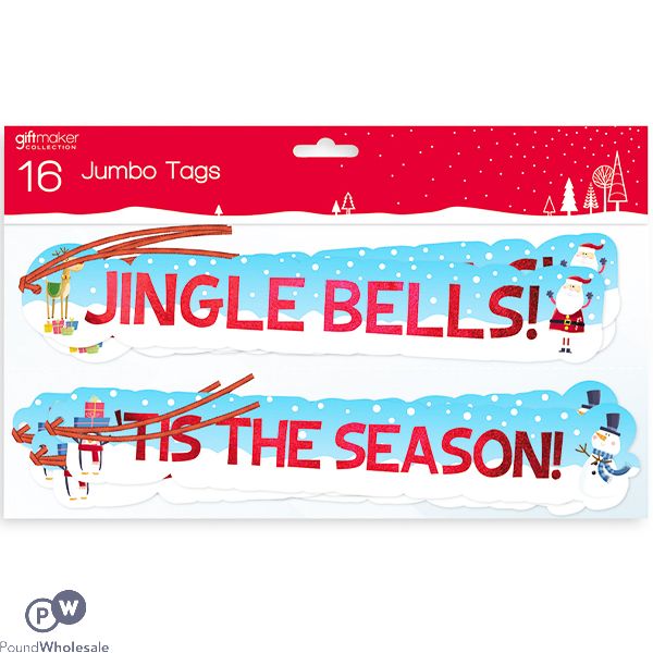 Giftmaker Jumbo Christmas Tags 16 Pack