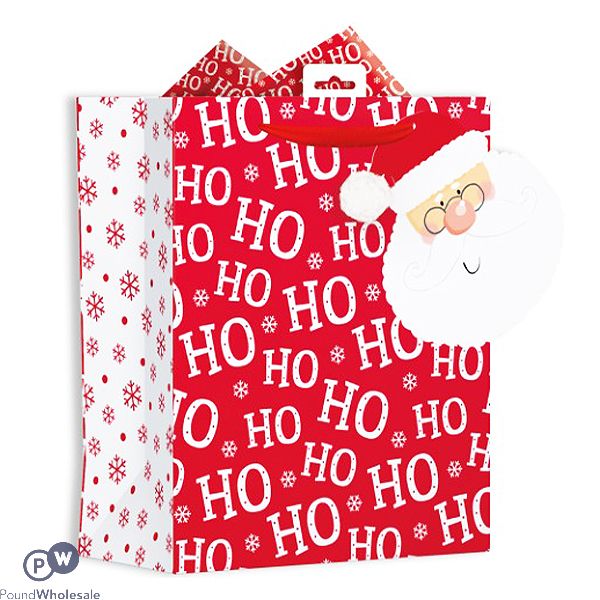 GIFTMAKER SANTA HO HO HO CHRISTMAS GIFT BAG LARGE