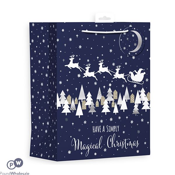 GIFTMAKER MIDNIGHT SANTA LANDSCAPE GIFT BAG LARGE