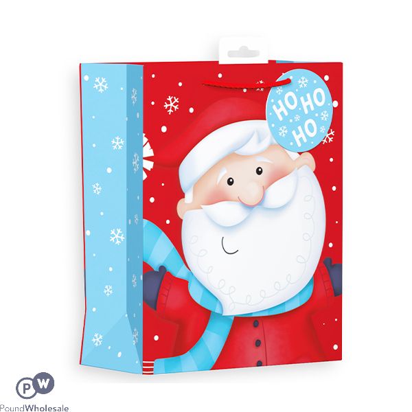 GIFTMAKER SANTA'S FACE CHRISTMAS GIFT BAG MEDIUM