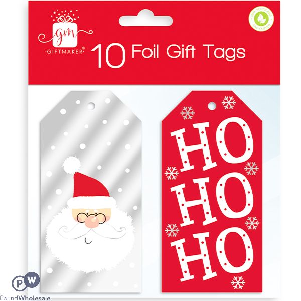 Giftmaker Assorted Foil Christmas Gift Tags 10 Pack