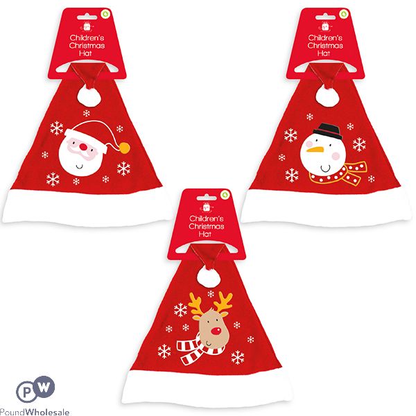 Giftmaker Children's Embroidered Christmas Hat Assorted
