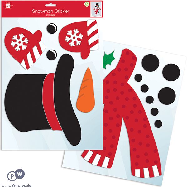 Giftmaker Christmas Snowman Sticker Fridge Decoration Set