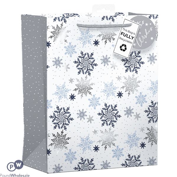 Giftmaker Ice & Falling Snowflakes Gift Bag Large
