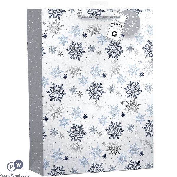 Giftmaker Ice & Falling Snowflakes Gift Bag Xl