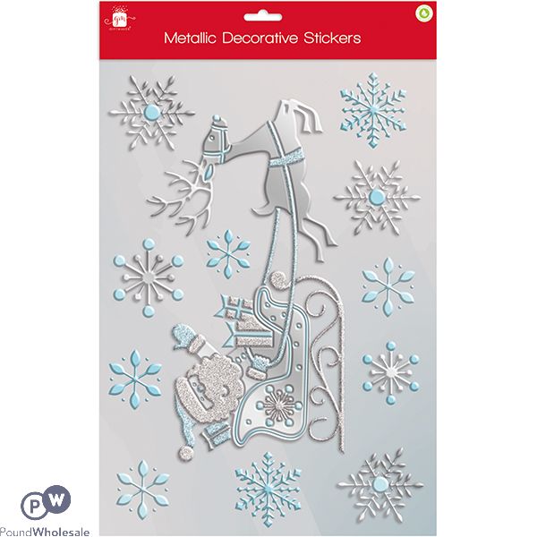 Giftmaker Christmas Metallic Decorative Stickers Set