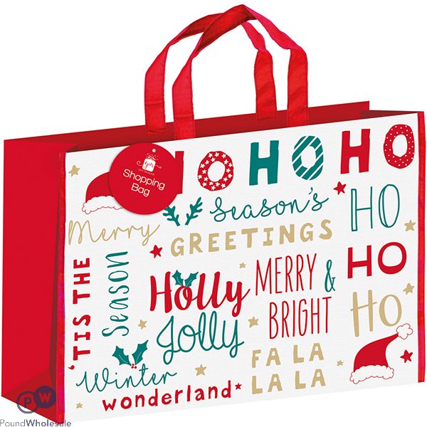 Giftmaker Christmas Landscape Text Shopping Bag 50cm X 41.5cm