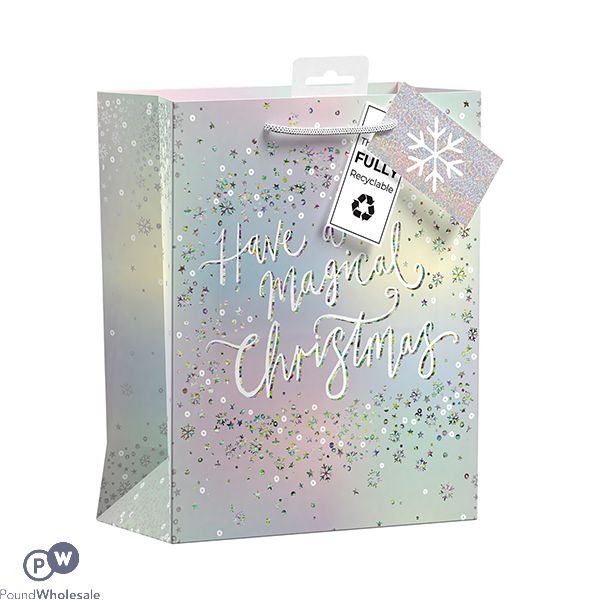 Giftmaker Christmas Sparkle Foil Magical Gift Bag Medium