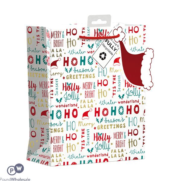 Giftmaker Christmas Text Gift Bag Medium