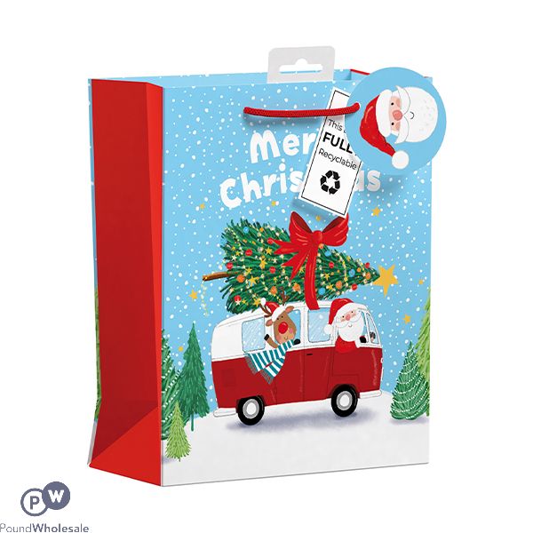 Giftmaker Merry Christmas Santa's Campervan Gift Bag Medium