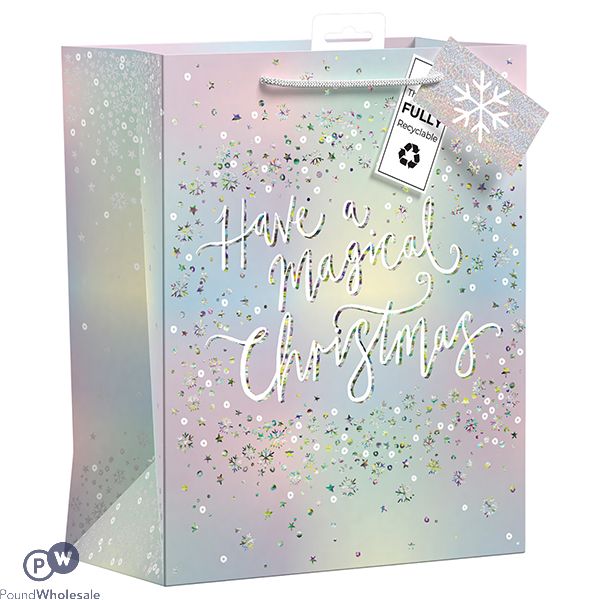 Giftmaker Christmas Sparkle Foil Magical Gift Bag Large