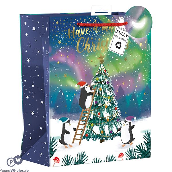 Giftmaker Christmas Tree Northern Lights Gift Bag Large