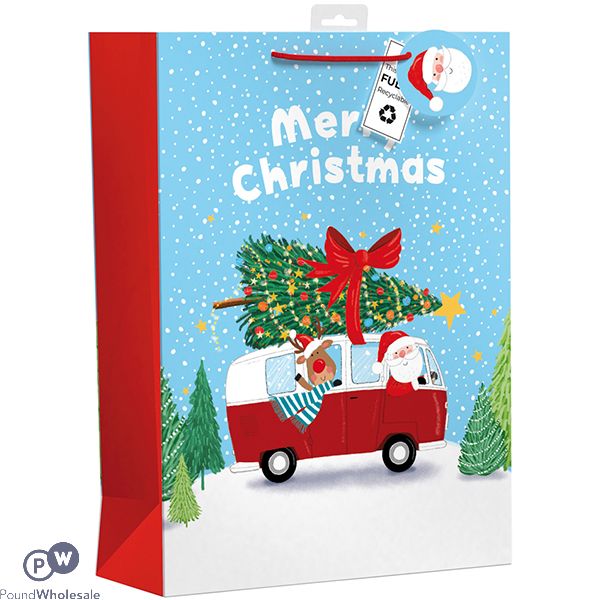 Giftmaker Merry Christmas Santa's Campervan Gift Bag Xl