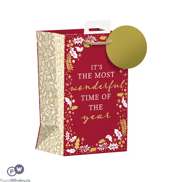 Giftmaker Christmas Wonderful Time Gift Bag Small