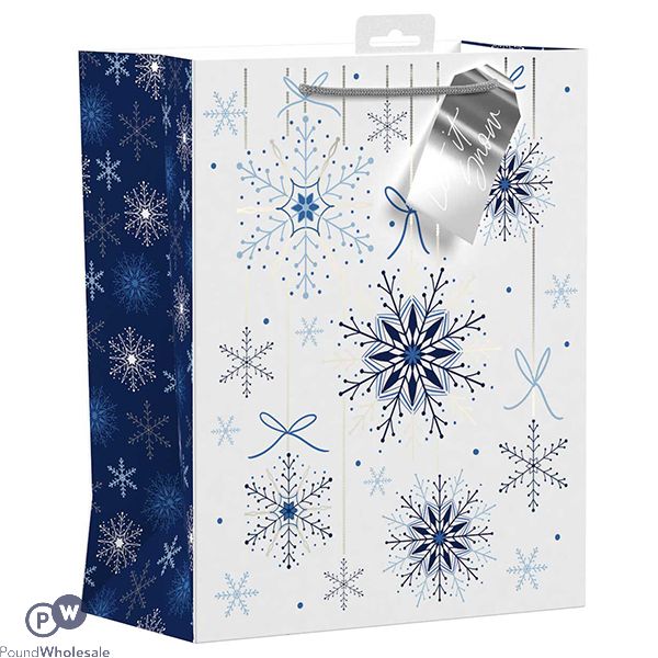 Giftmaker Christmas Snowflakes Gift Bag Large