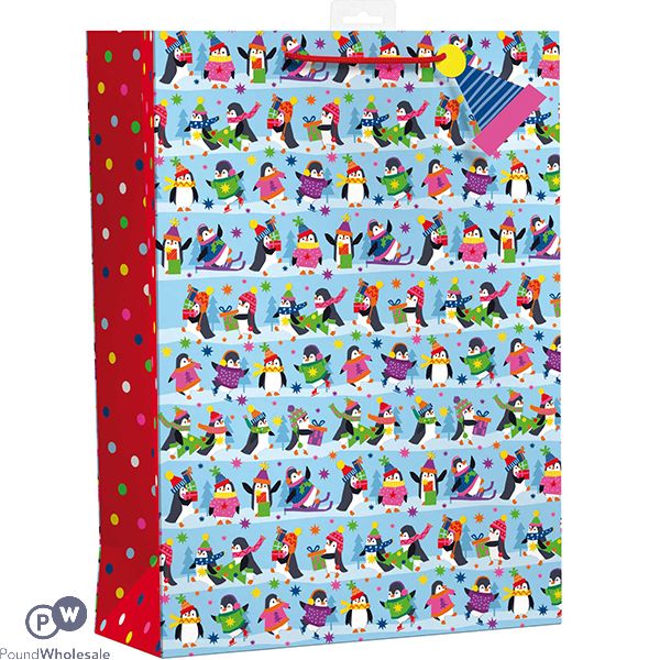 Giftmaker Christmas Penguins Gift Bag Xl