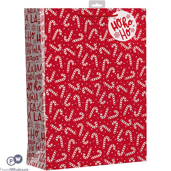 Giftmaker Christmas Candy Cane Gift Bag Xl
