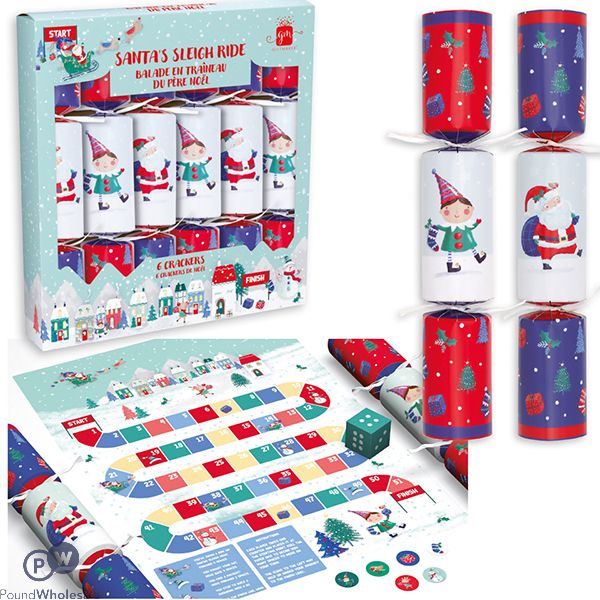 Giftmaker Santa's Sleigh Ride Christmas Crackers 6 Pack