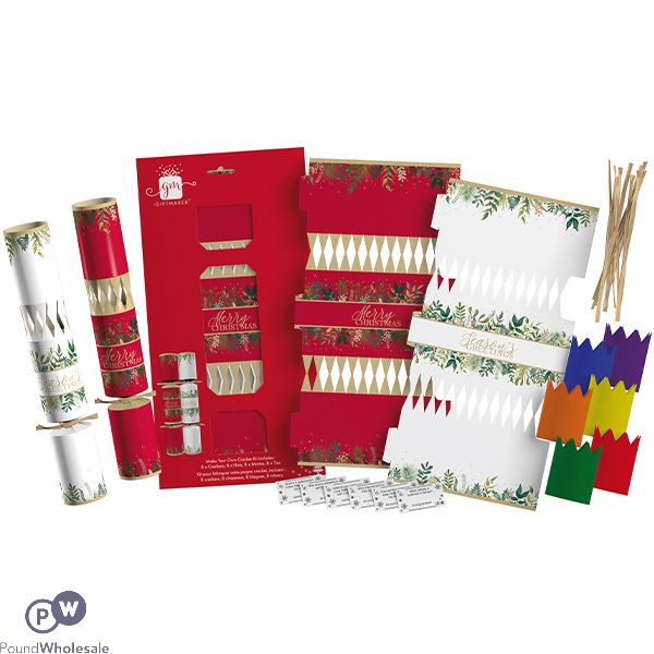 Giftmaker Traditional Make Your Own Christmas Crackers 6" X 12" 8 Pack Set