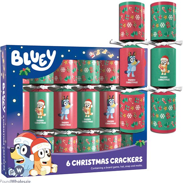 Bluey Mixed Board Game Christmas Crackers 6 Pack 6" X 8"