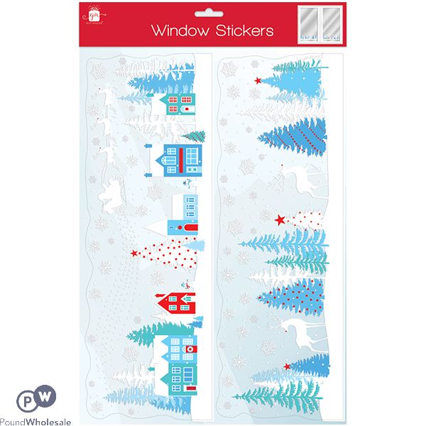 Giftmaker Christmas Border Scene Window Clings 2 Pack