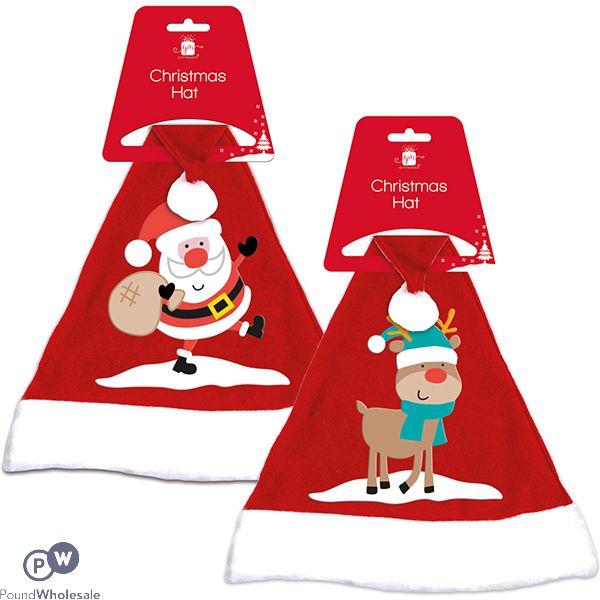 Giftmaker Christmas Red Fleece Santa Hat Assorted