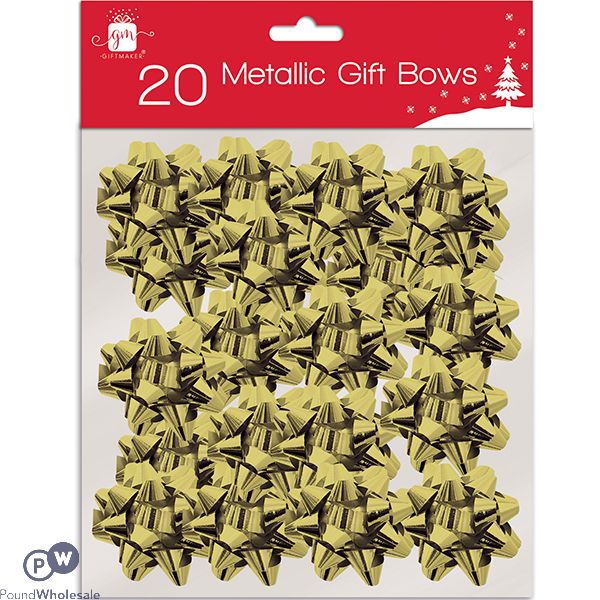 Giftmaker Metallic Gold Gift Bows 20 Pack