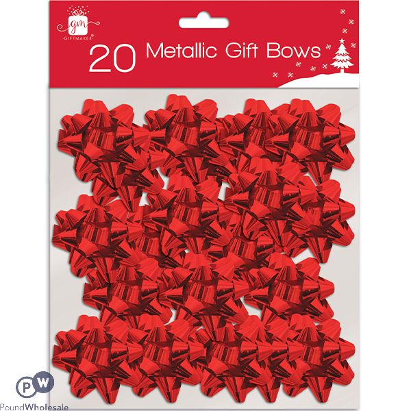 Giftmaker Metallic Red Gift Bows 20 Pack