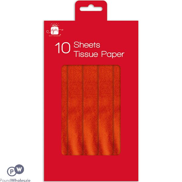 Giftmaker Red Tissue Paper Sheets 10 Pack