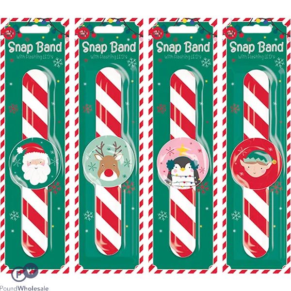 Christmas Flashing Led Snap Band Assorted