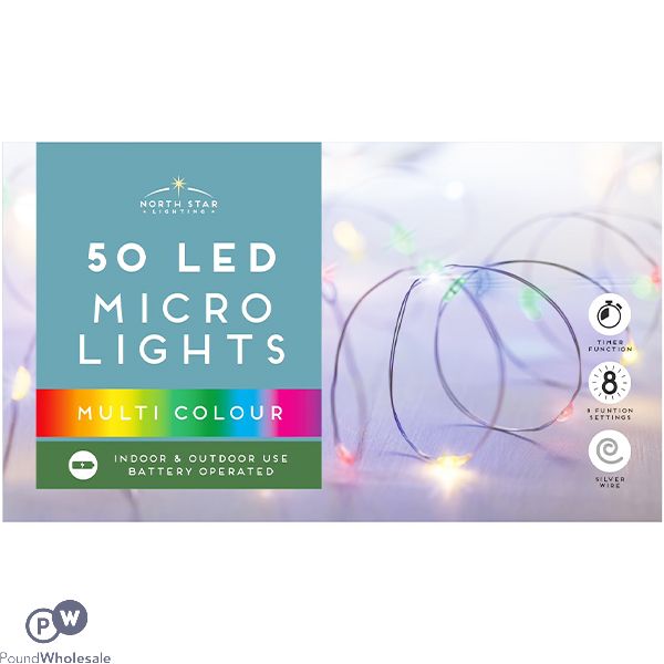 Christmas Battery-operated Led Multicoloured Micro Lights 4m