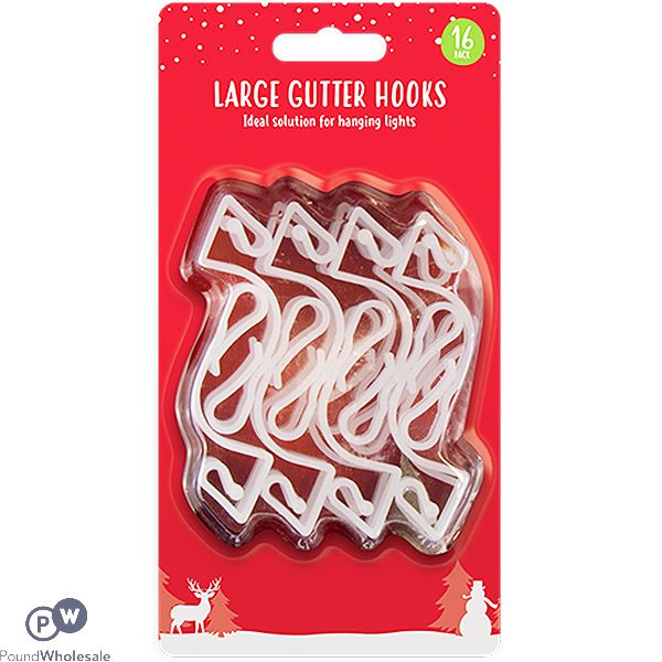 Christmas Large Gutter Hooks 16 Pack