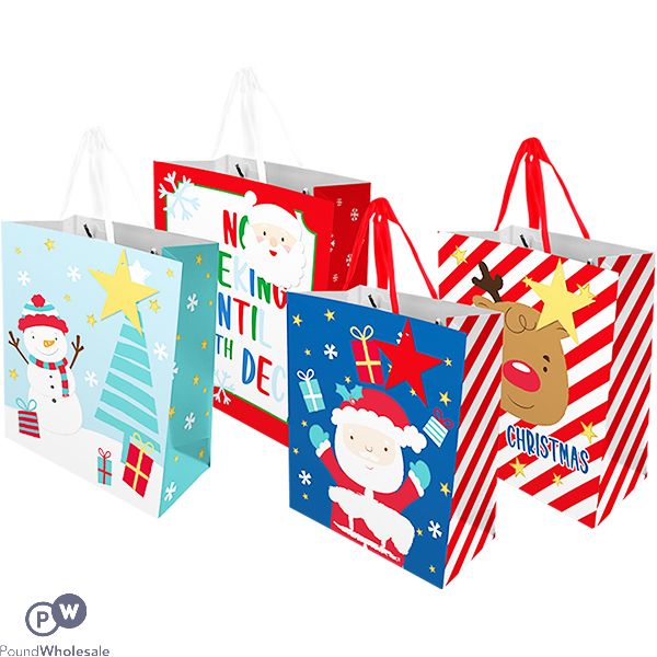 Christmas Cute Medium Gift Bags 2 Pack Assorted